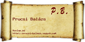 Prucsi Balázs névjegykártya